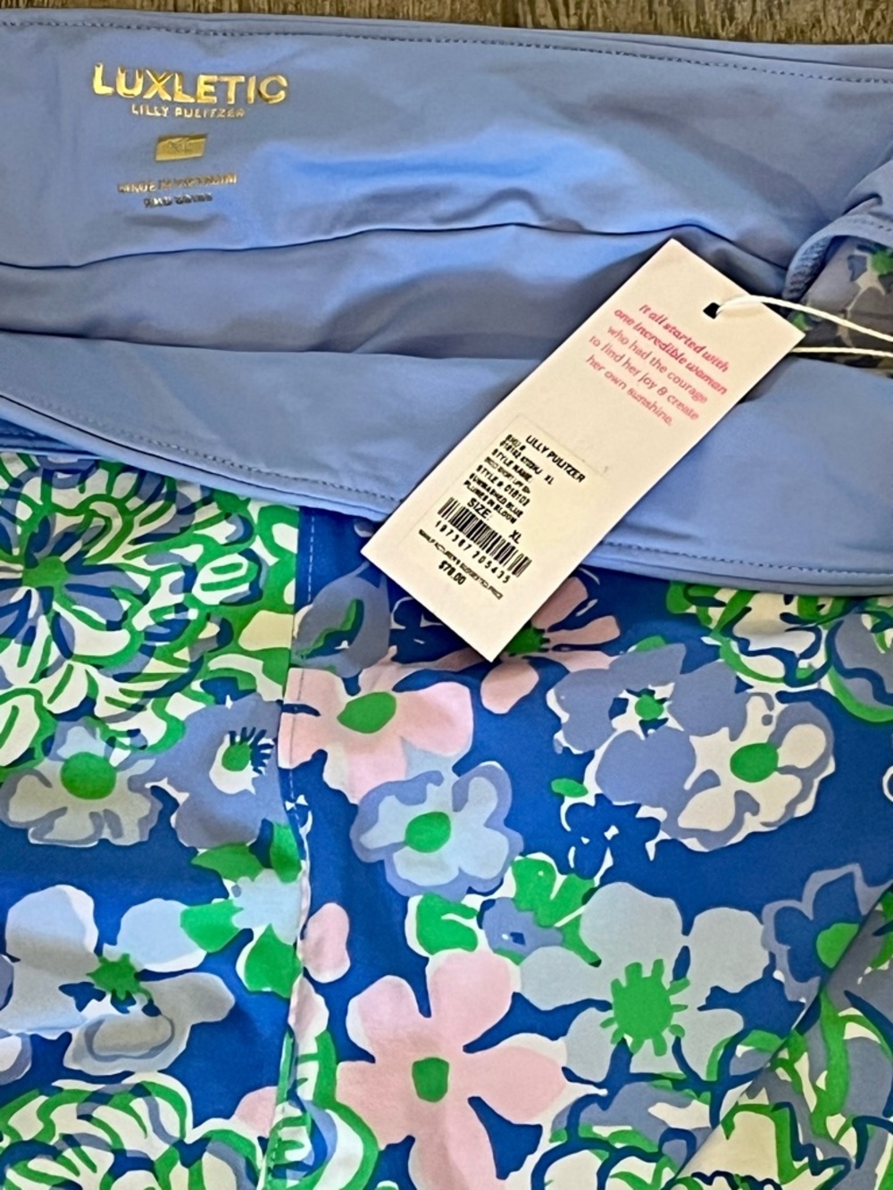 Lilly Pulitzer BICCI SHORT, SUNWASHED BLUE PLUMES IN BLOOM Size XL - Picture 5 of 6